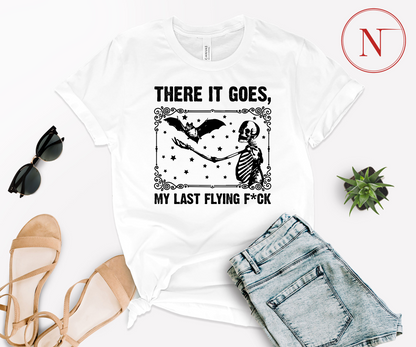 There It Goes My Last Flying Fuck Shirt, Sarcastic Skeleton T-Shirt Funny Sayings Tee, Disney, Halloween, Party, Shirt, Disney World, Tee, Maleficent, Graphic, T-Shirt, high-quality, Made in the USA, mom, mother, father, dad, family, cotton, holiday, trip, vacation, adult, youth, toddler shirt, baby onesie, kids- newamarketing, ewa marketing, DTF Printing, DTF Delaware, DTF Transfer By Size