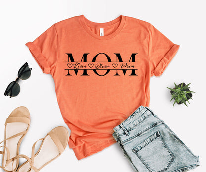 Mama Shirt with Kids Names, Personalized Mom Shirt, Names Mom Shirt-newamarketing