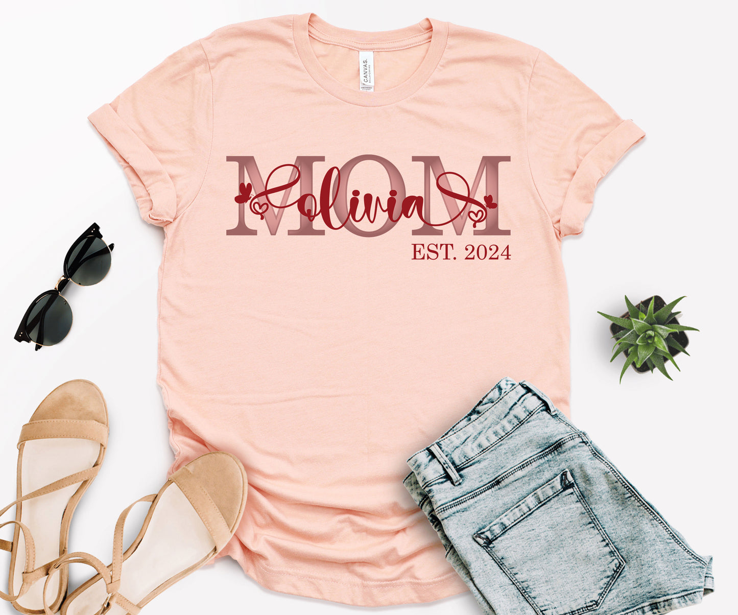 Custom Mother's Day Shirt, Mom Est Shirt, Customized Mom Shirt-newamarketing