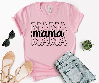 Stacked Font Mama Shirt, Retro Mama Shirt, Custom Mama Shirt-newamarketing