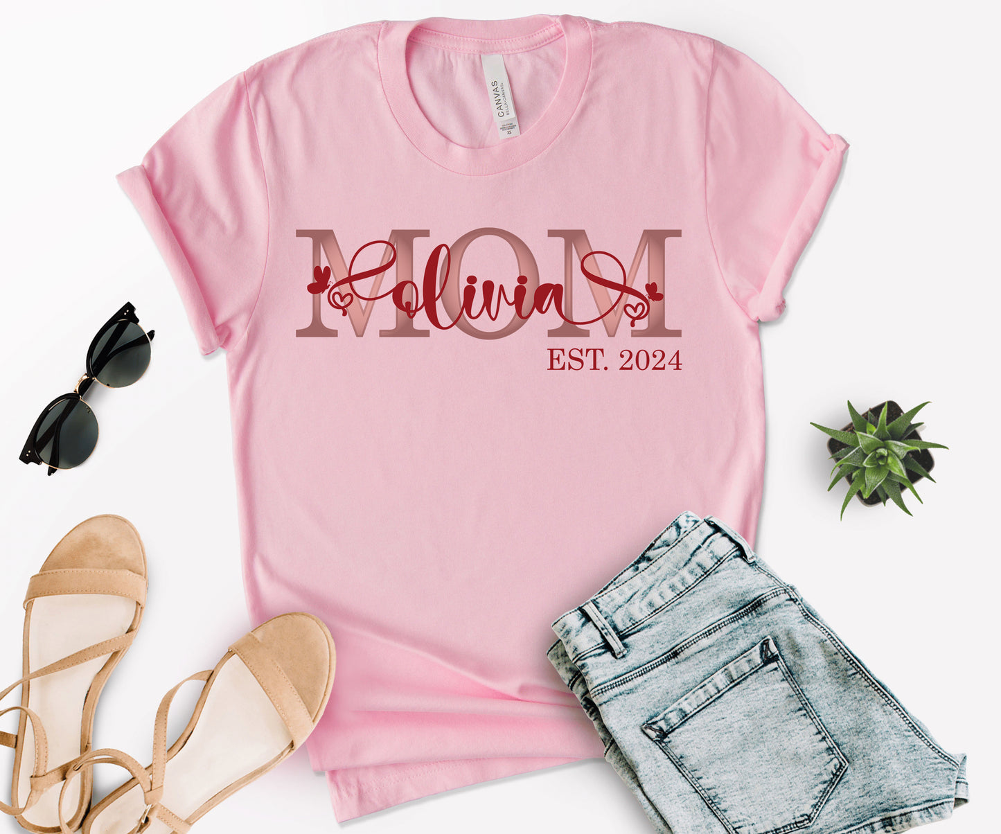 Custom Mother's Day Shirt, Mom Est Shirt, Customized Mom Shirt-newamarketing