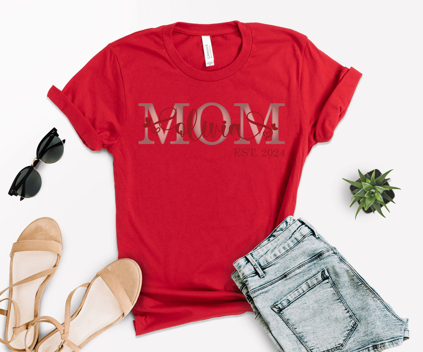 Custom Mother's Day Shirt, Mom Est Shirt, Customized Mom Shirt-newamarketing