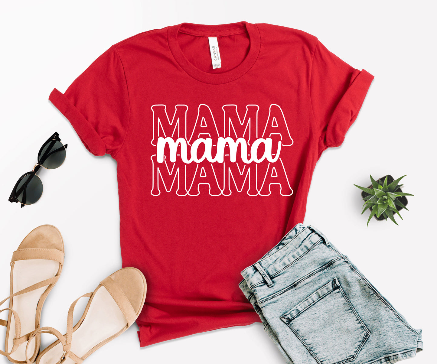 Stacked Font Mama Shirt, Retro Mama Shirt, Custom Mama Shirt-newamarketing