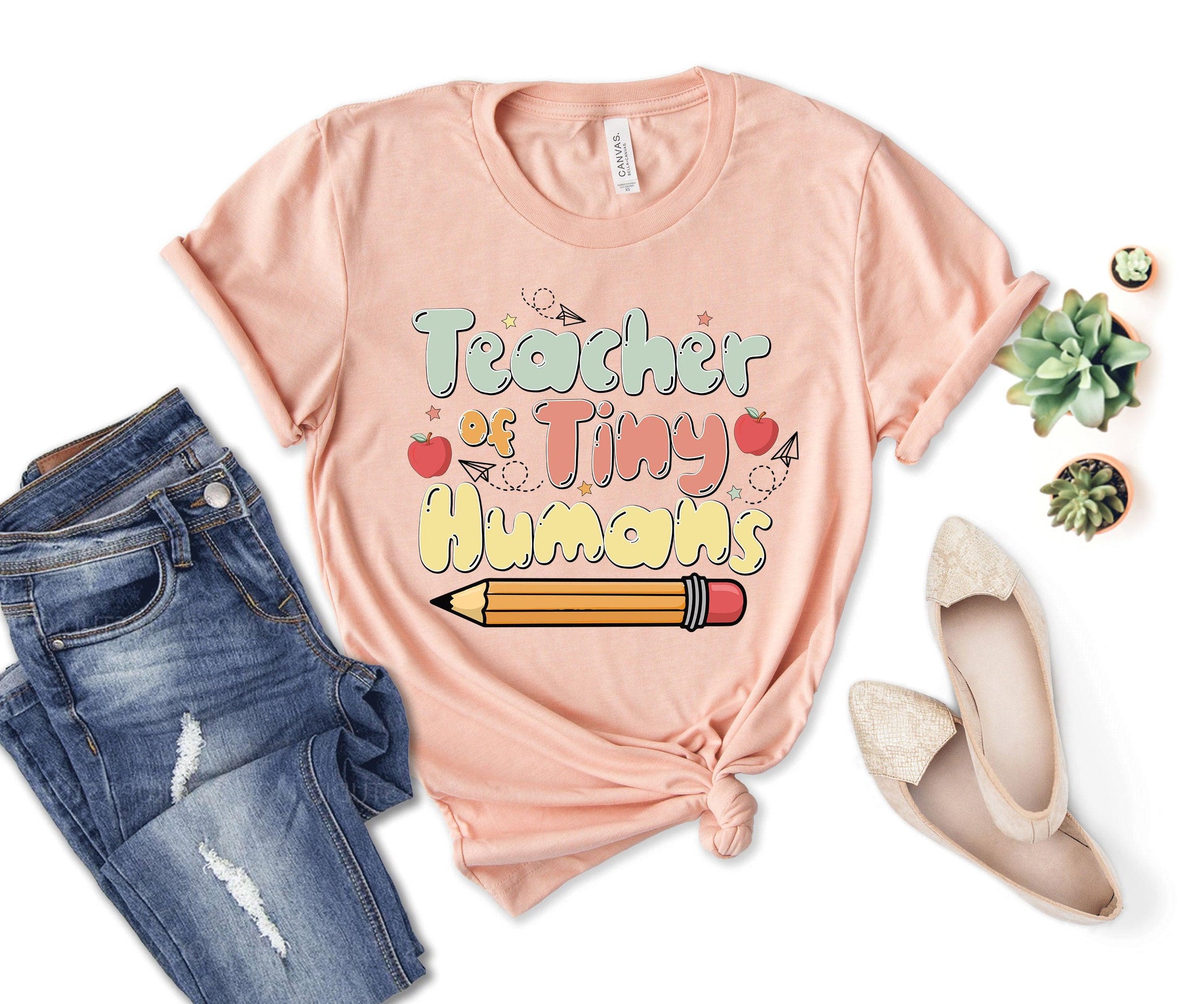 Teacher of Tiny Humans T-Shirt, Tank Top, Toddler T-Shirt, Baby Onesie - newamarketing