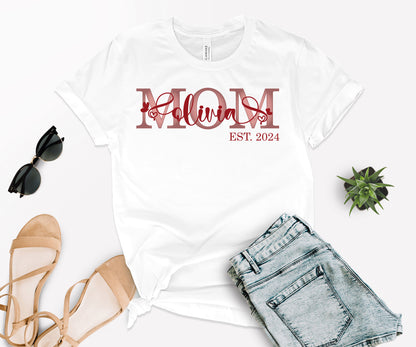 Custom Mother's Day Shirt, Mom Est Shirt, Customized Mom Shirt-newamarketing