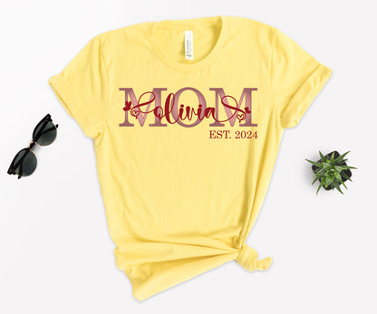 Custom Mother's Day Shirt, Mom Est Shirt, Customized Mom Shirt-newamarketing